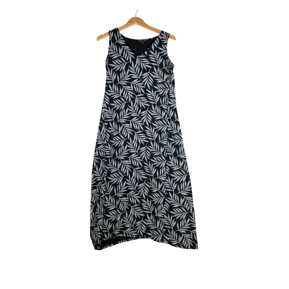 J.‎ Jill Wearever A-Line Printed Knit Midi Dress size XS Black/White/Gray